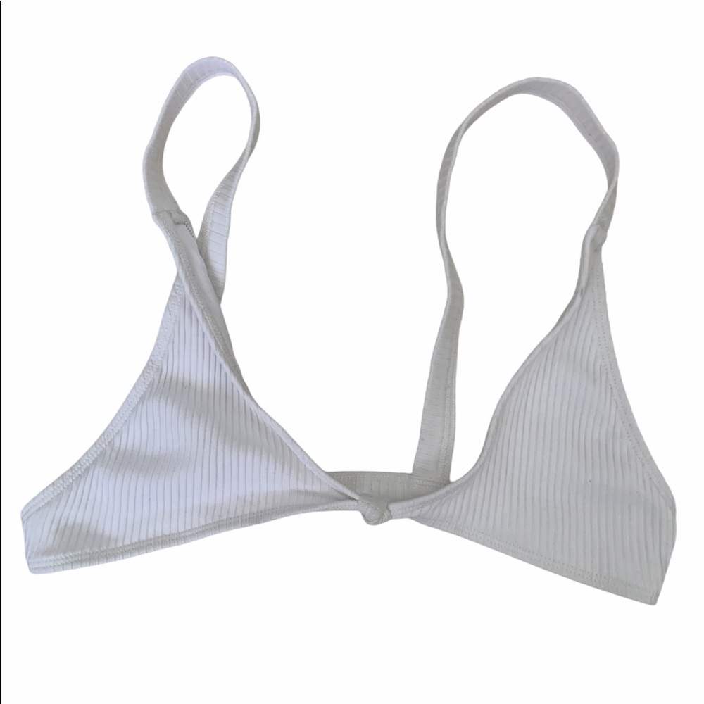 Minimale Animale white ribbed bikini top medium